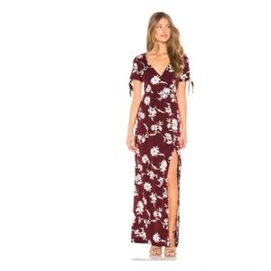 About Us Aubrey Red Wine Maxi dress